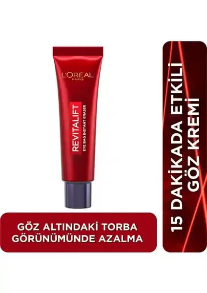 L'Oréal Paris Revitalift Lazer Eyebag Instant Eraser Göz Altı Kremi ile Etkili Göz Çevresi Bakımı