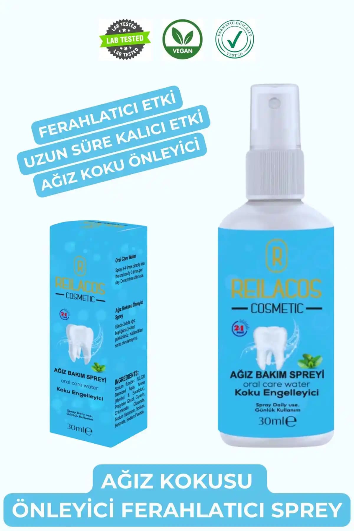 ReilaCos Alkolsüz Ağız Kokusu Önleyici Sprey ile Uzun Süreli Ferahlık ve Koruma