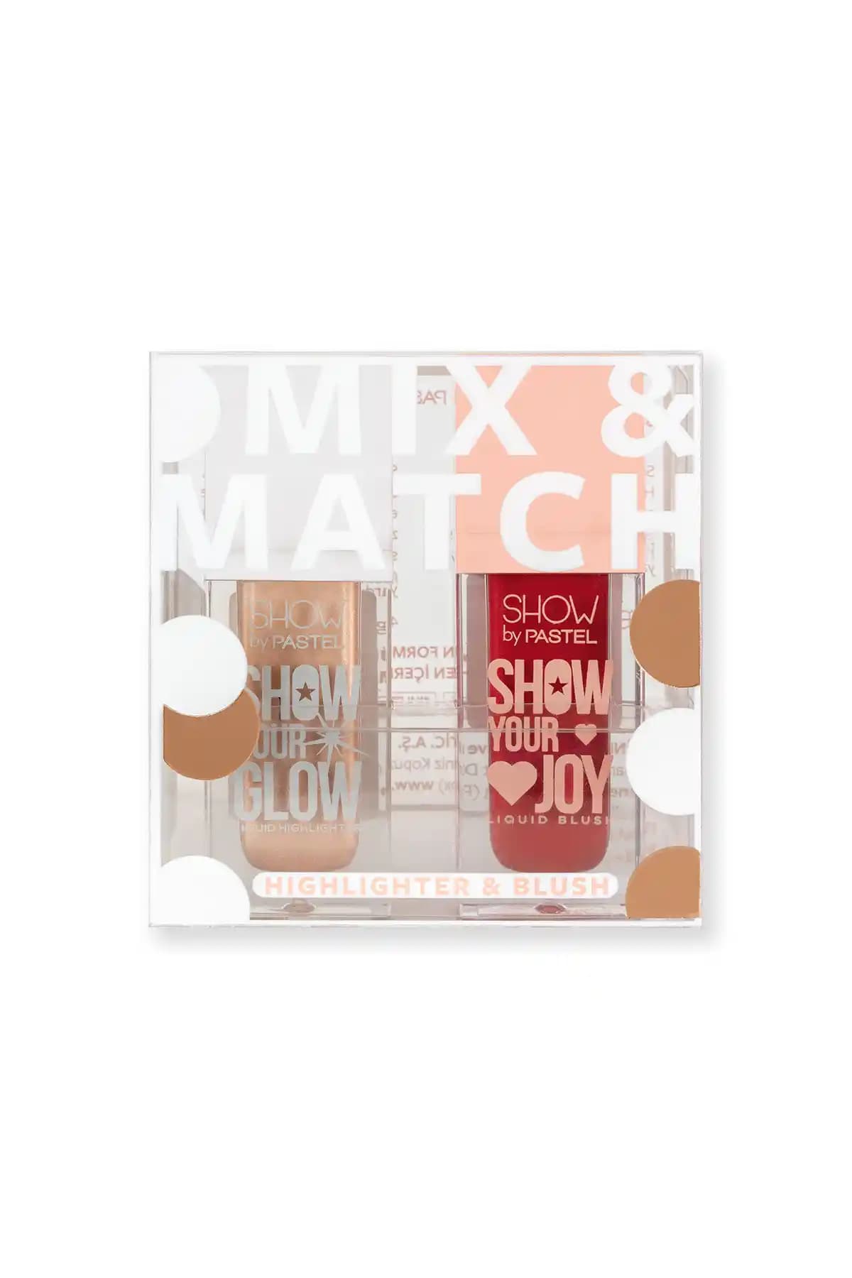Show by Pastel Mix & Match Glow Liquid Highlighter 72 ve Joy Liquid Blush 52 ile Doğal Işıltılı Makyaj