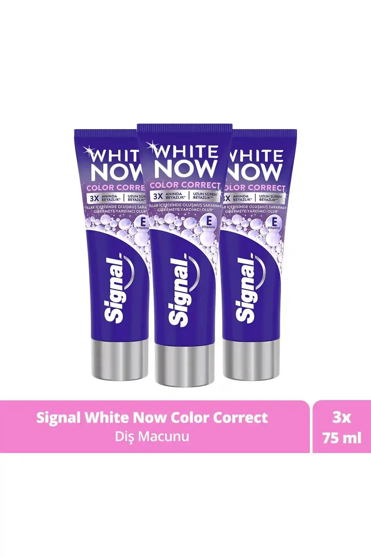 Signal White Now Color Correct Uzun Süreli Beyazlık Sağlayan Diş Macunu 75 ml x3