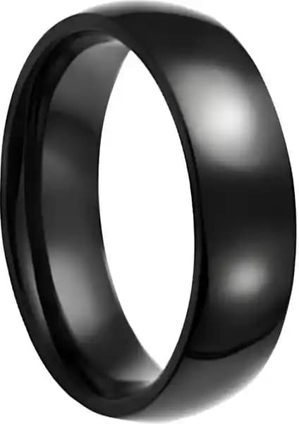 Takı Dükkanı 6 mm Bombeli Çelik Alyans Yüzük - Unisex Söz ve Nişan İçin Dayanıklı Model