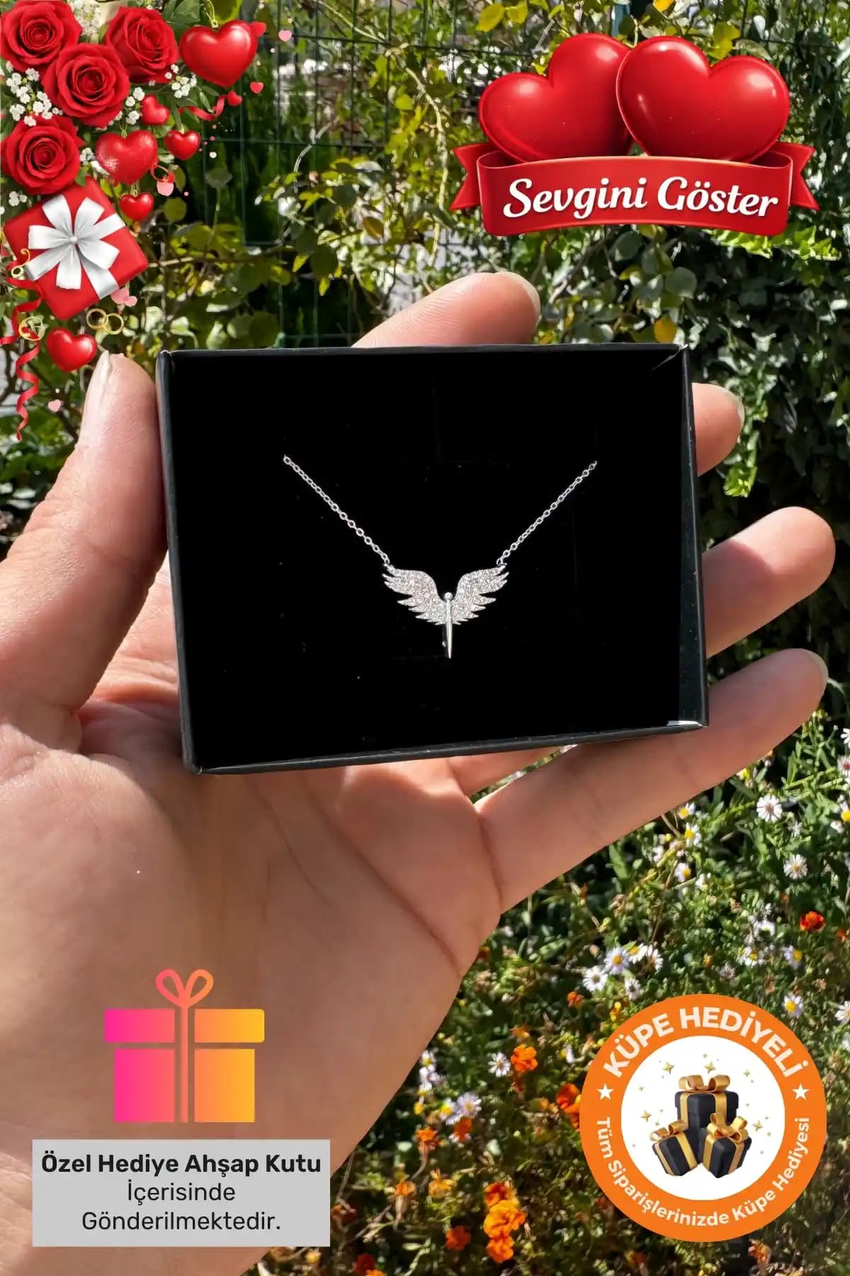 925 Ayar Gümüş Mikail Meleği Kolye Hediye Kutusunda Zarif ve Dayanıklı Tasarım