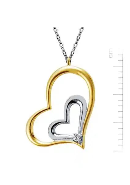 925 Ayar Gümüş ve Pırlanta Detaylı Kalp Motifli 'Kalbimiz Bir' Kolye İncelemesi