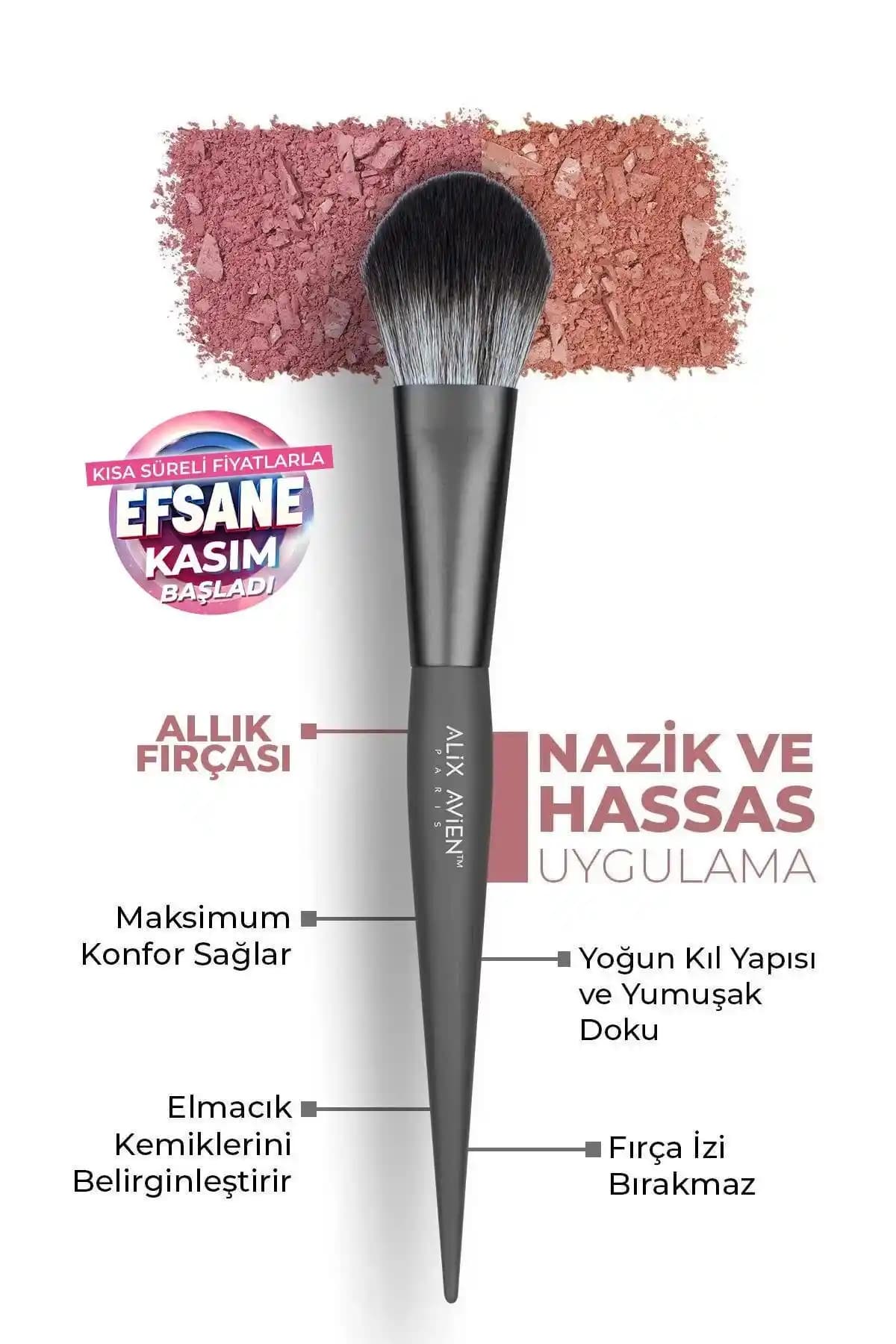 Alix Avien Allık Fırçası: Doğal ve Homojen Makyaj İçin Yüksek Kaliteli Araç
