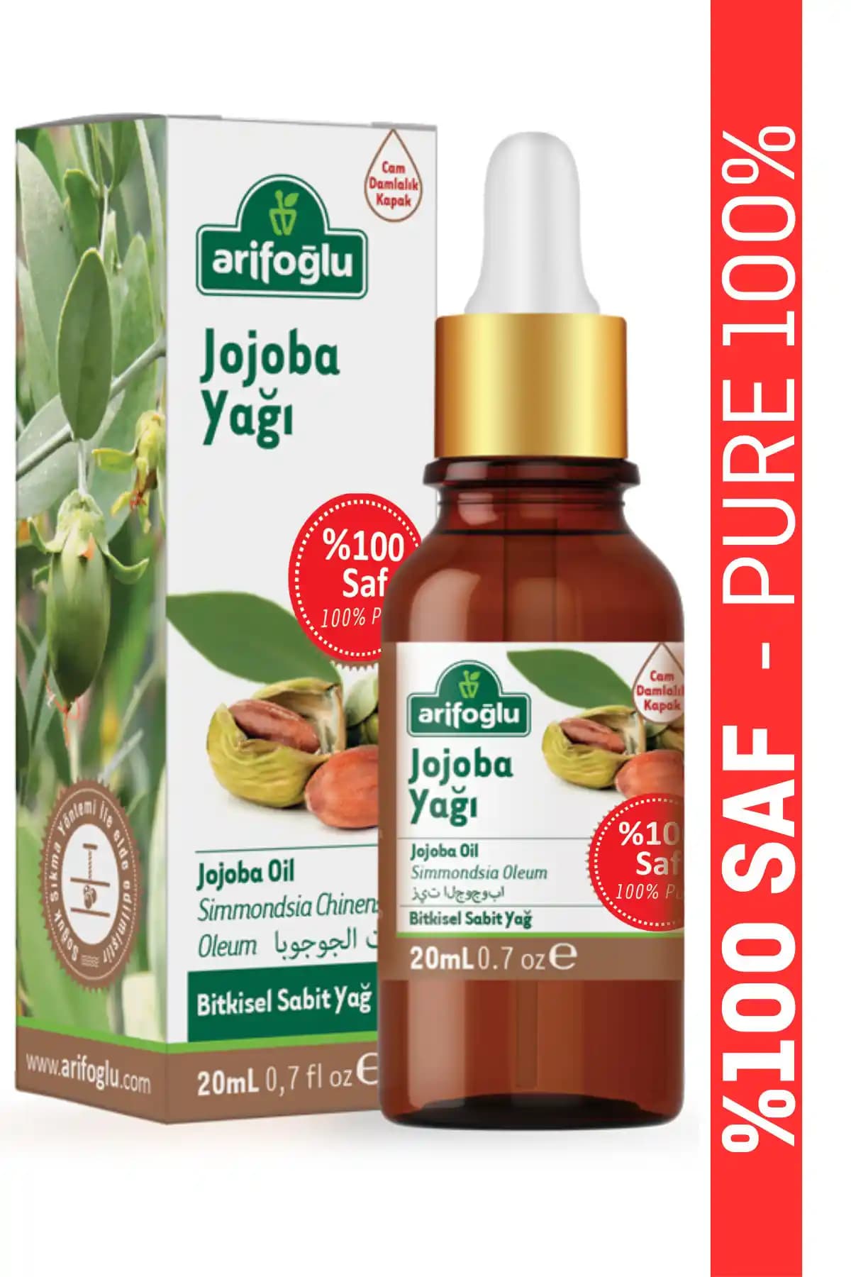 Arifoğlu Jojoba Yağı 100% Saf Doğal Saç ve Cilt Bakım Ürünü 20 ml