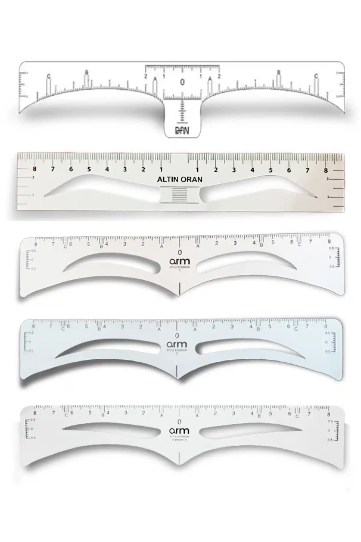 Armonikonya 50'li Kaş Tasarım Cetveli Seti Kalıcı Makyaj Profesyonelleri İçin