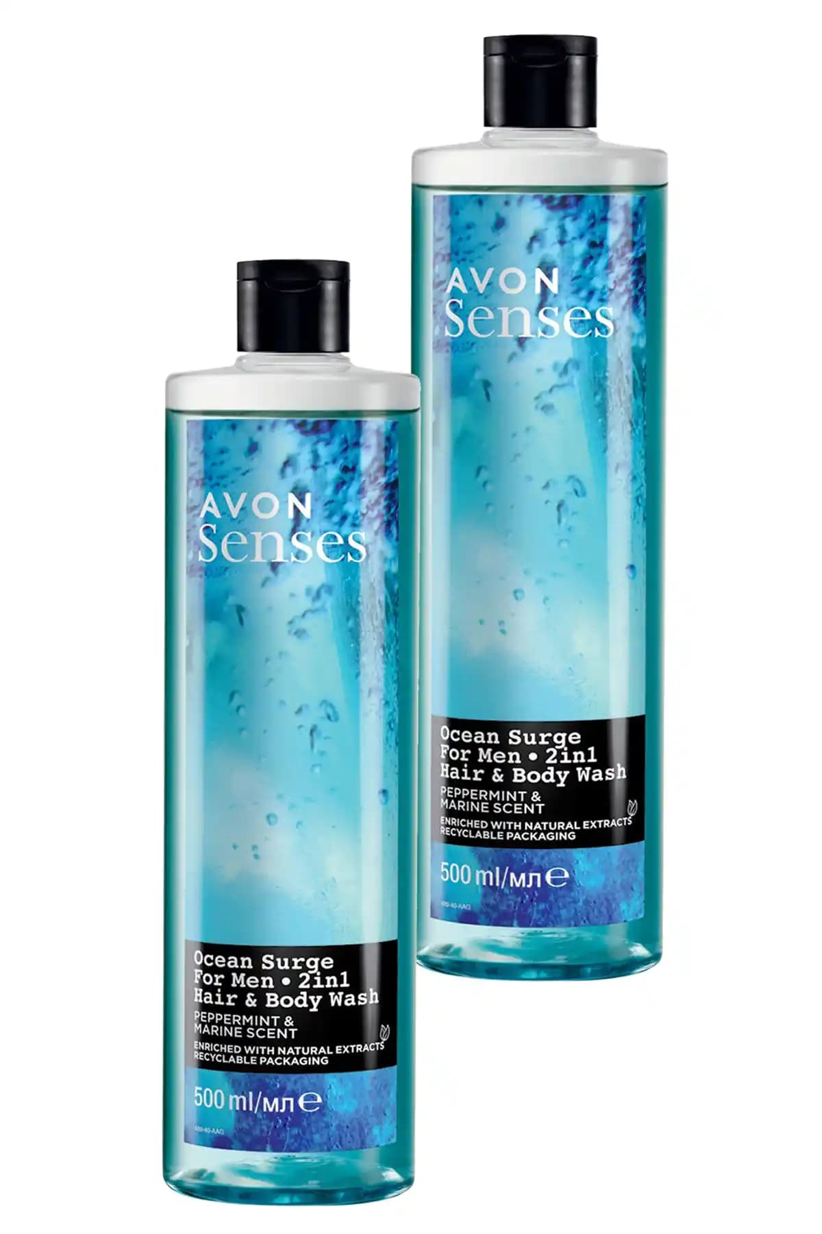 Avon Senses Ocean Surge Erkek Duş Jeli Nane ve Deniz Kokusu 500 ml çift paket
