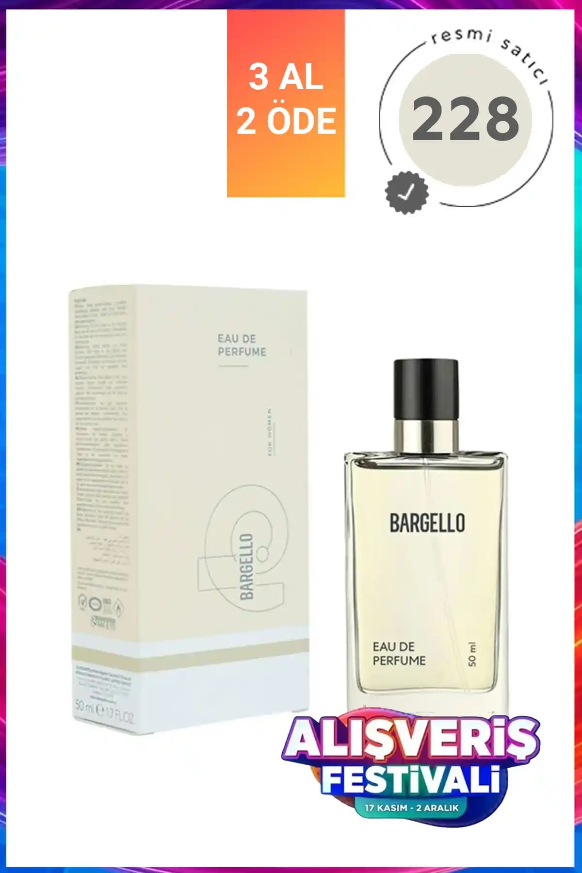 Bargello 228 Kadın 50 ml Parfüm Edp Oriental Kalıcı ve Şık Tasarımlı Parfüm