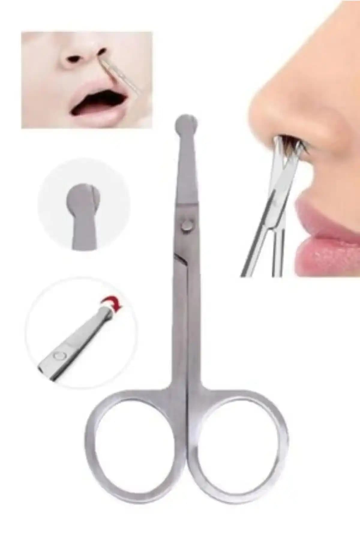 Burun ve kulak kılı temizleme makası: Ergonomik ve paslanmaz çelik tasarım