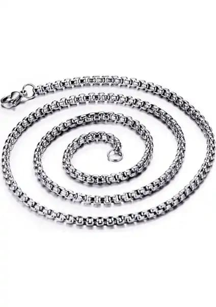 Chavin Gri 75 cm Erkek Çelik Zincir - Dayanıklı ve Şık Paslanmaz Takı