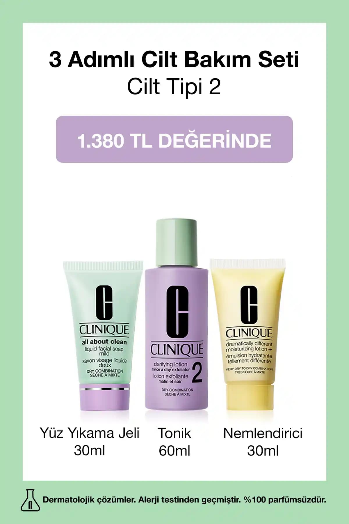 Clinique 3 Step Cilt Bakım Seti Kuru ve Hassas Ciltler İçin Etkili Çözüm