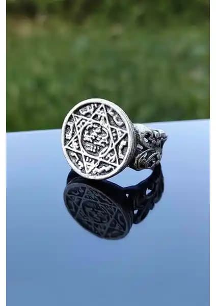 Davut Yılzı Hz. Süleyman Mührü Gümüş Kaplama ve Labirent Desen Siyah Yüzük Karşılaştırması