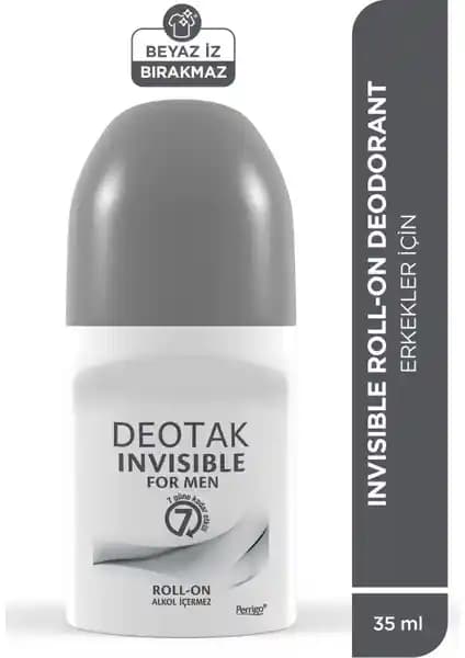 Deotak Roll-On Invisible Men 35 ml Erkekler İçin Etkili ve Güvenilir Günlük Deodorant