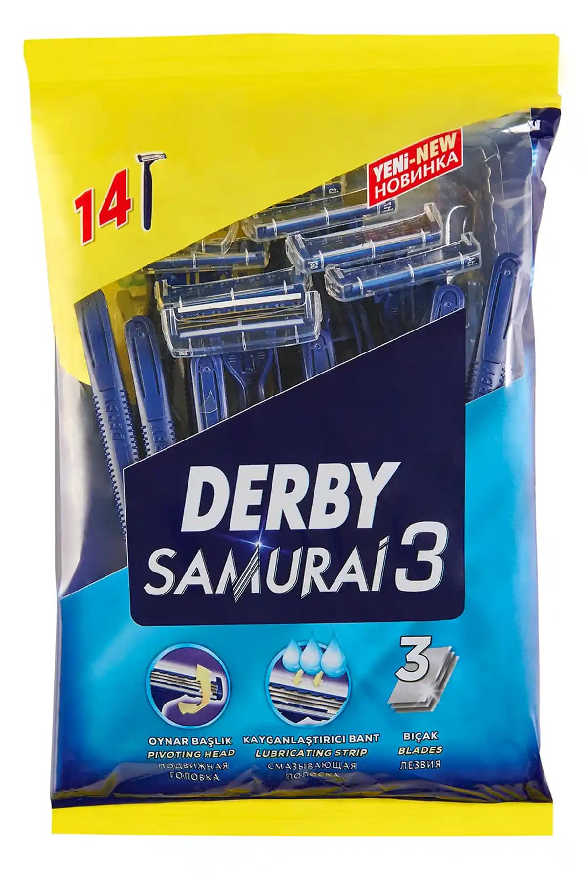 Derby 14'lü Poşet X 4 Paket Pratik ve Dayanıklı Kullan-at Tıraş Bıçakları