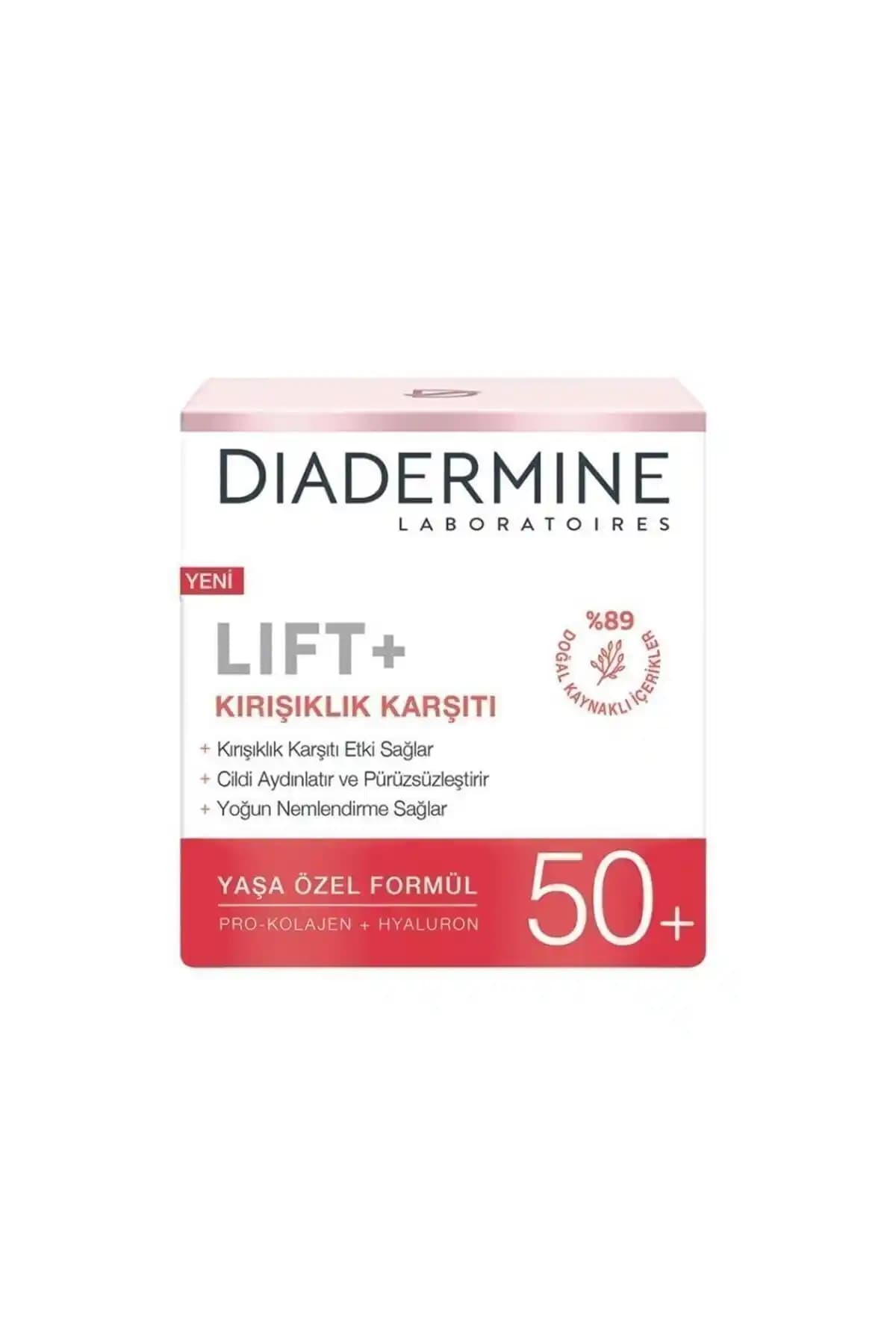 Diadermine Lift+ 50+ Yaşa Özel Kırışıklık Karşıtı Krem: Doğal İçeriklerle Sıkılaşma ve Gençlik