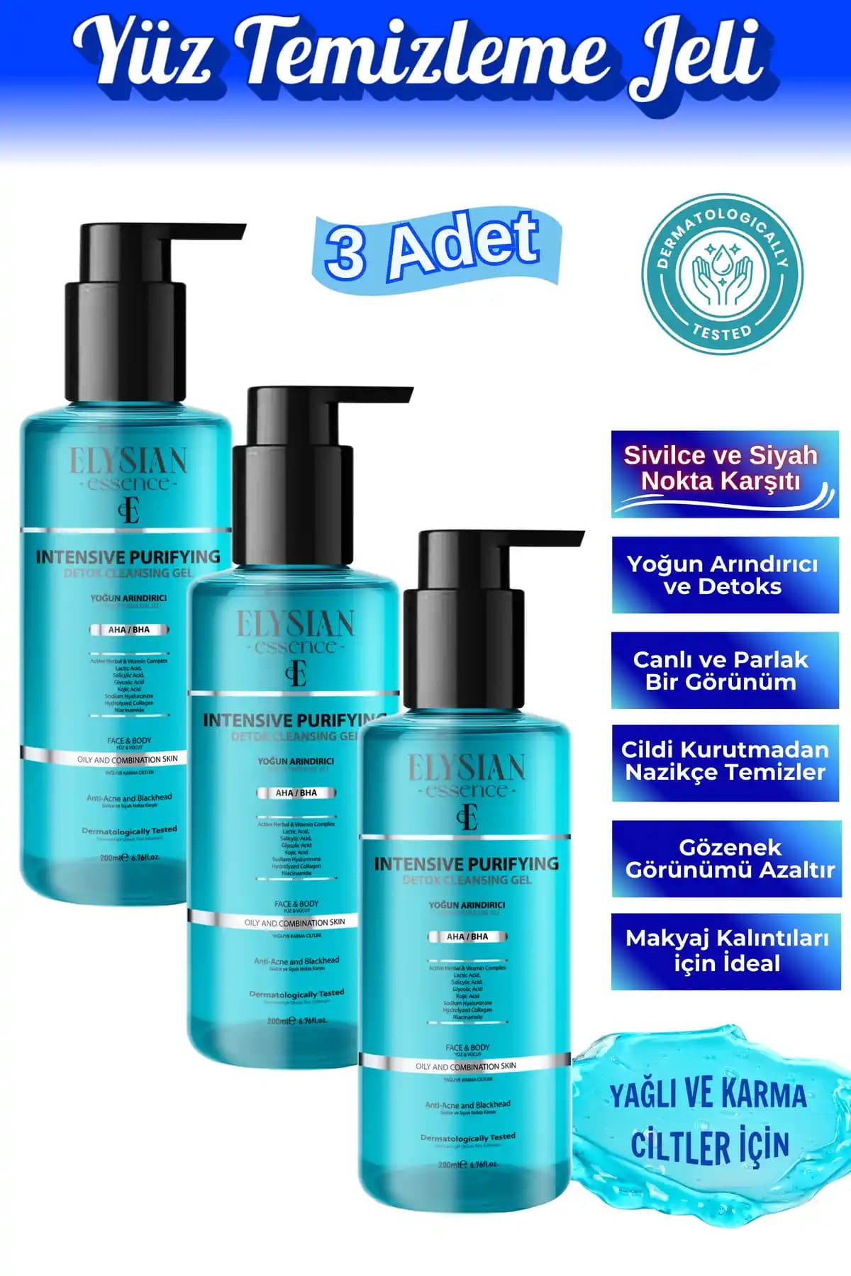 Elysian Essence Yoğun Arındırıcı Detoks Yüz Temizleme Jeli - Derinlemesine Temizlik ve Cilt Arındırıcı Güç