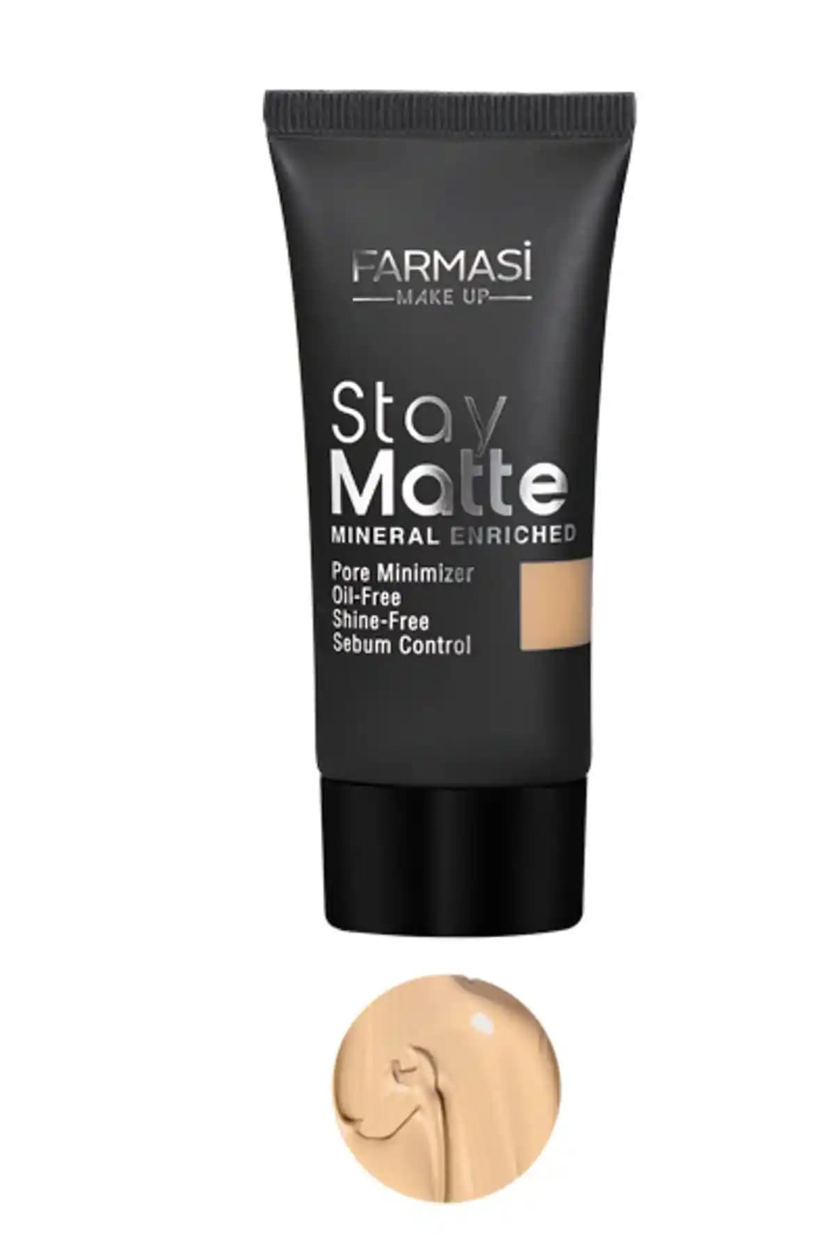 Farmasi Stay Matte Fondöten Sand Beige 04: Mat ve Kalıcı Cilt Makyajı İçin Uygun