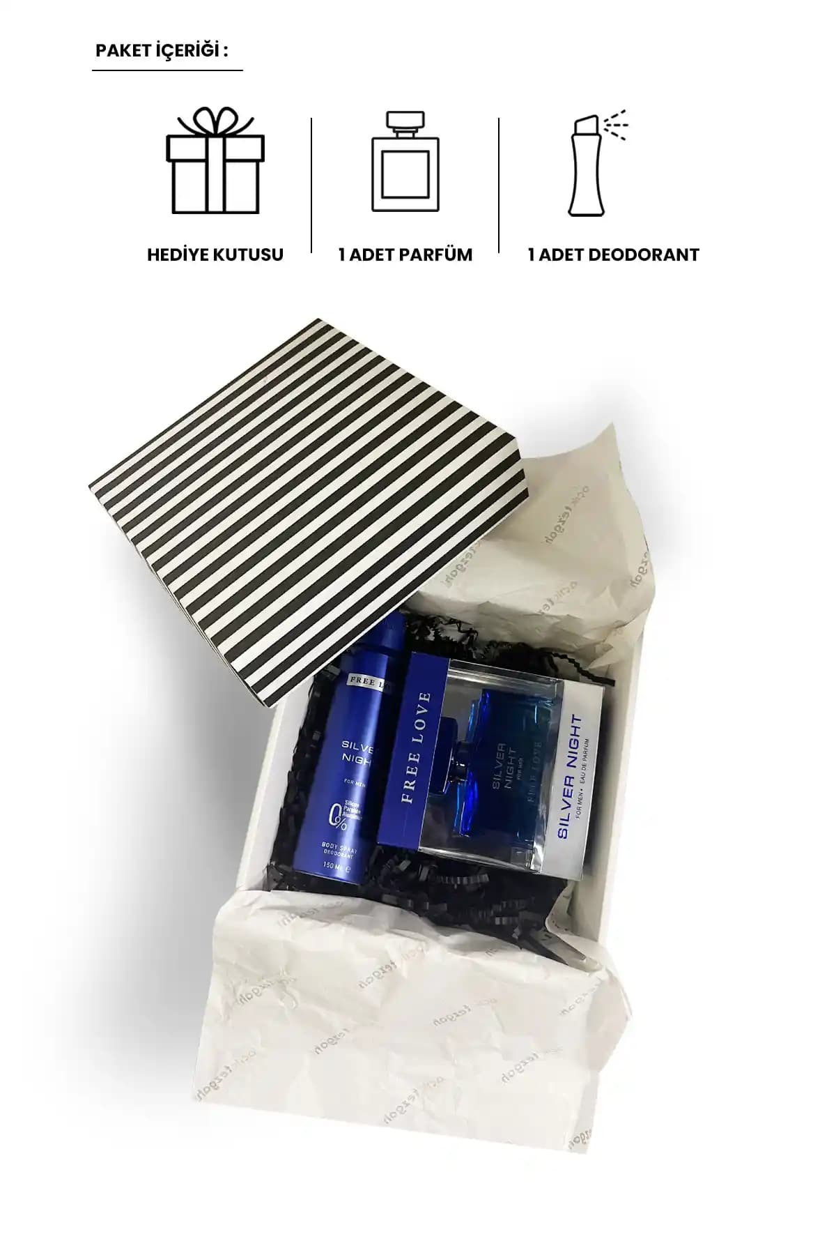 Free Love Babalar Günü Özel Hediye Seti Silver Night Edp ve Deodorant Ürün Tanıtımı