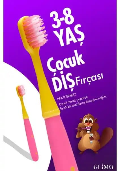 Glimo Kids Çocuk Diş Fırçası: Ergonomik ve Yumuşak Kıllarla Sağlıklı Gülüşler İçin