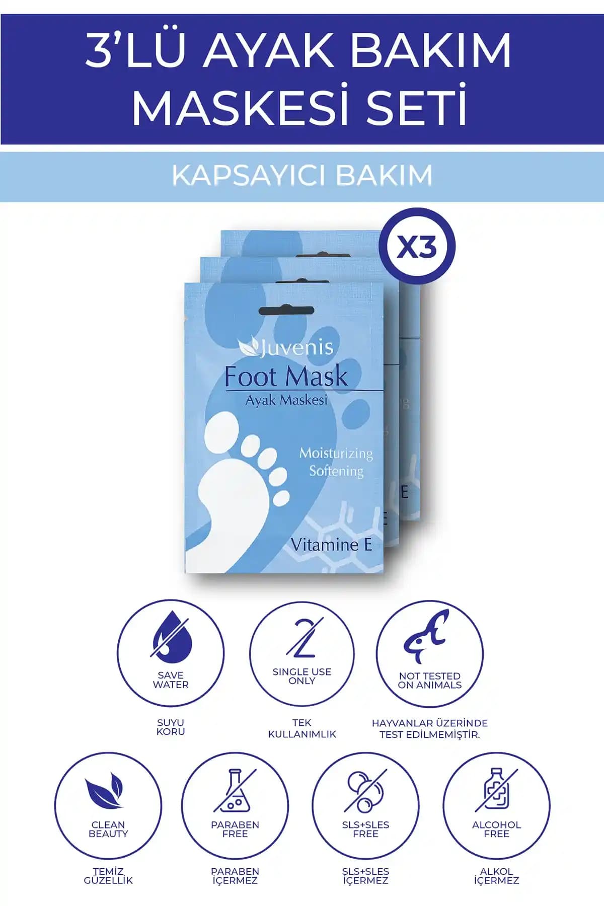 Juvenis Ayak Maskesi Seti Nemlendirici ve Çatlak Karşıtı Bakım İçin Yenilikçi Çözüm