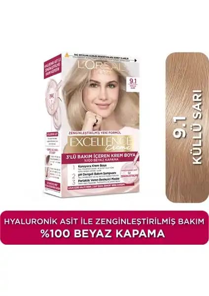 L'Oréal Paris Excellence Creme 9.1 Sarı Küllü Saç Boyası Detaylı İnceleme ve Kullanıcı Yorumları
