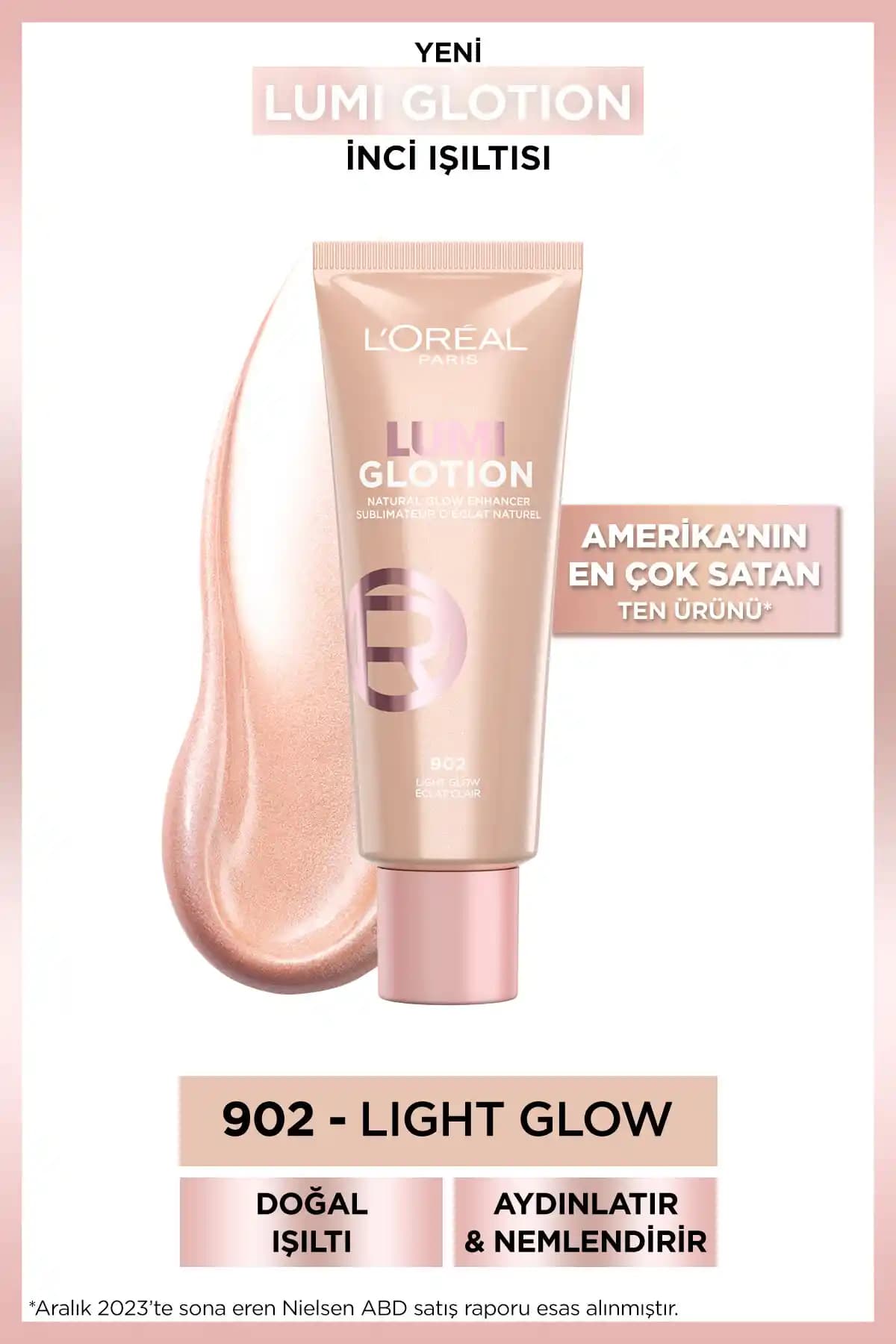 L'Oreal Paris Glotion All-in-one Doğal Işıltı 902 Light Glow Cilt ve Vücut Parlaklığı Ürünü