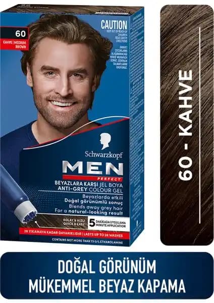 Men Perfect Schwarzkopf Jel Boya Kahve Tonu Beyazlara Karşı Hızlı ve Doğal Kapama