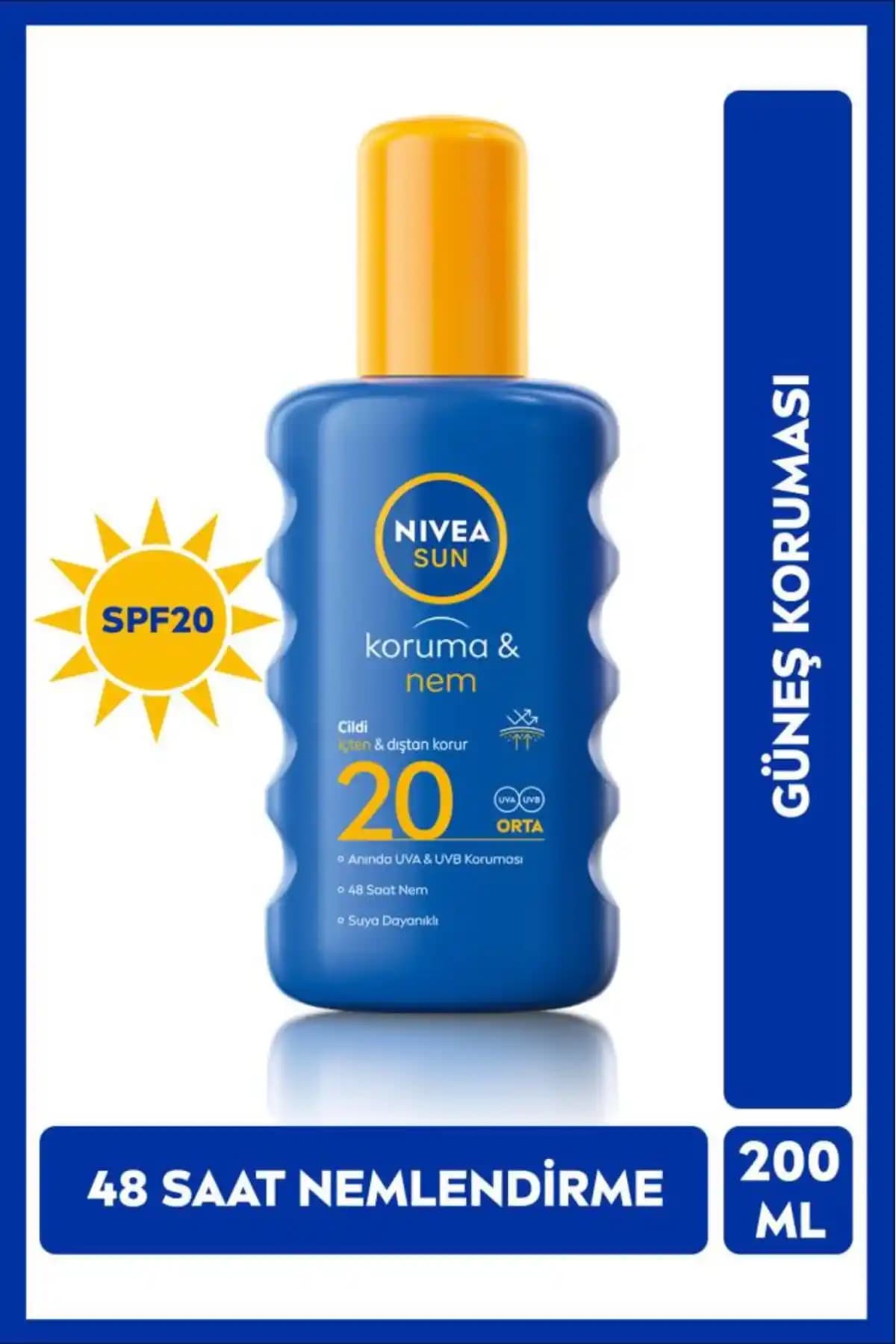NIVEA SUN SPF20 Güneş Koruma ve Nemlendirme Spreyi: Günlük Kullanım İçin Etkili Çözüm