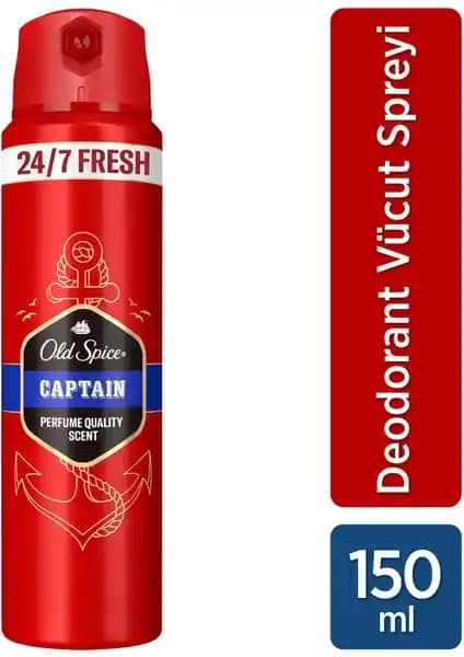 Old Spice Captain Erkek Sprey Vücut Deodorantı: Kalıcı ve Ferahlatıcı Koruma Sağlar