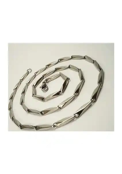 Osmanlı Motifleriyle Tasarlanmış Erkek Paslanmaz Çelik İnce Kibar Kolye Modeli