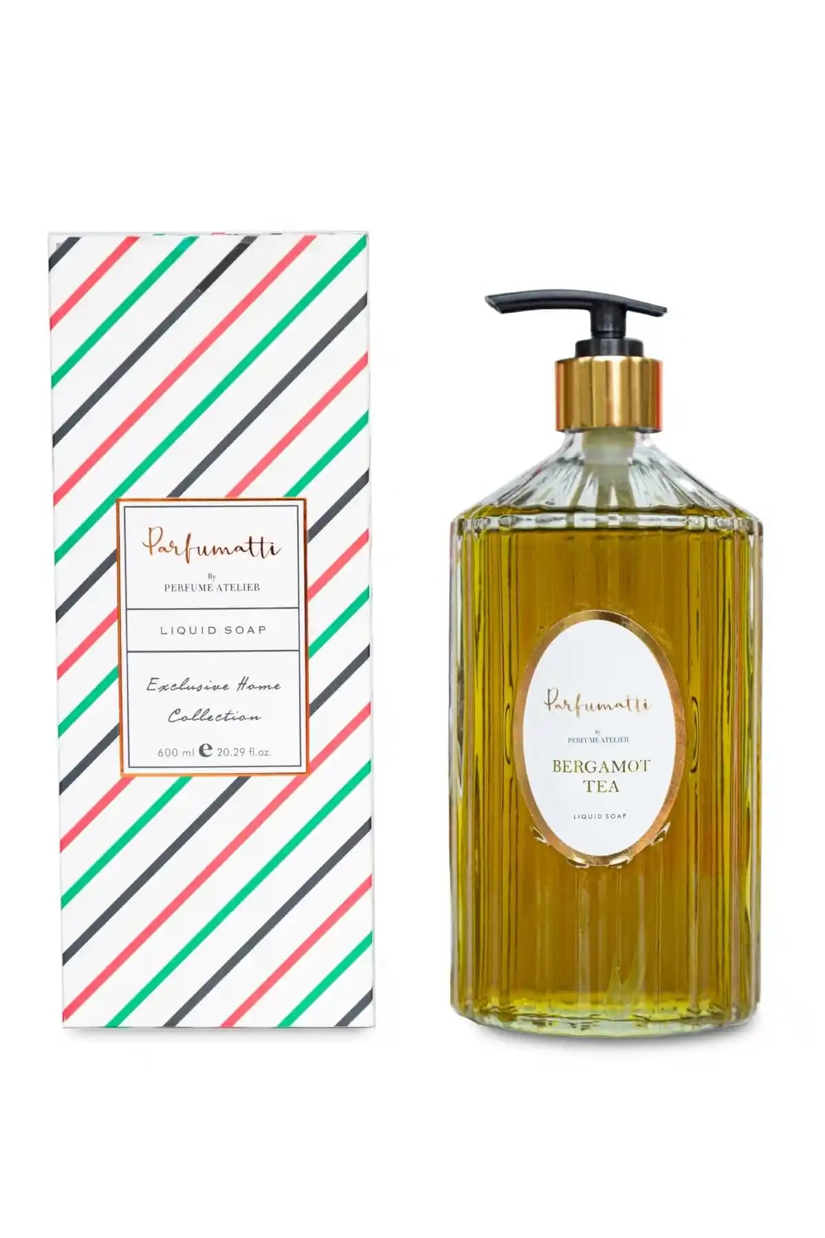 Parfummatti Bergamot Tea Sıvı Sabun 600 ml Cam Şişe Lüks ve Ferahlatıcı Koku