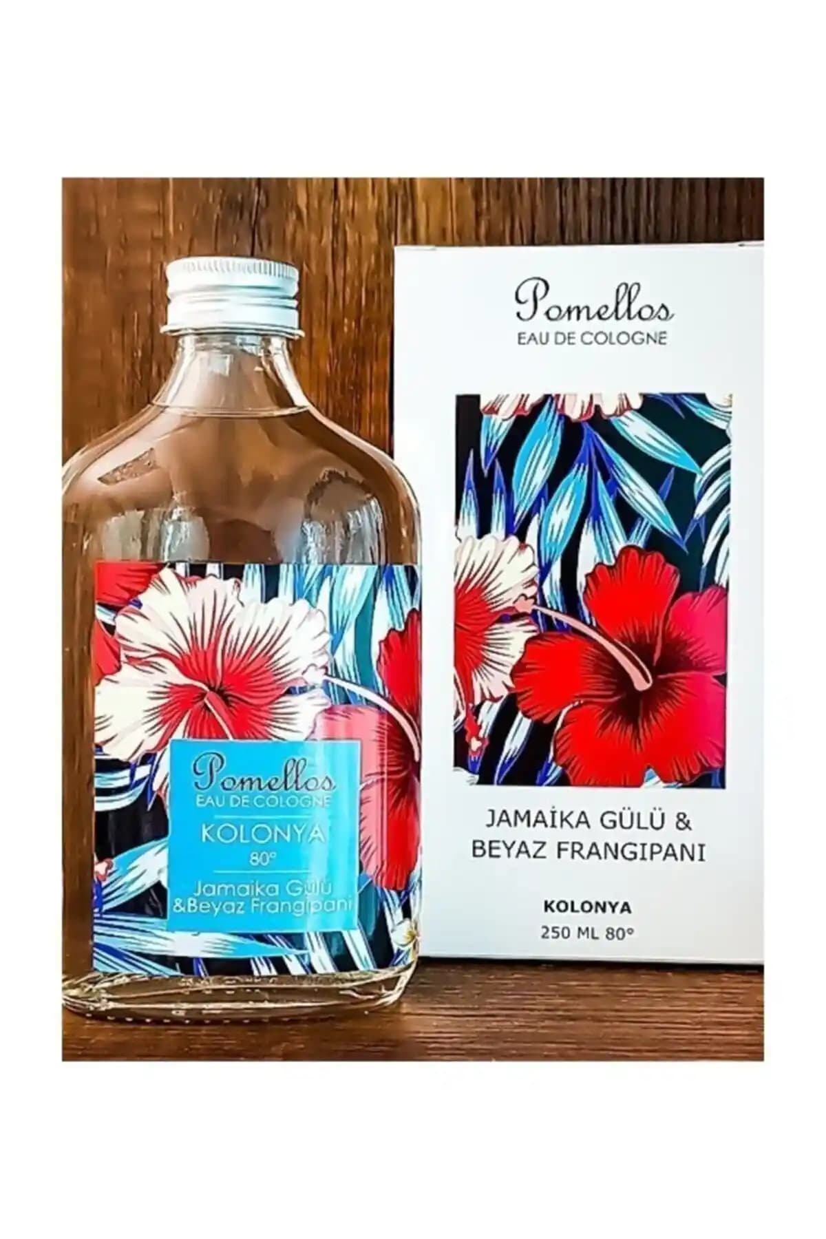 Pomellos Jamaika Gülü ve Beyaz Frangipani Kolonya 250 ml, Ferah ve Zarif Çiçek Kokusu