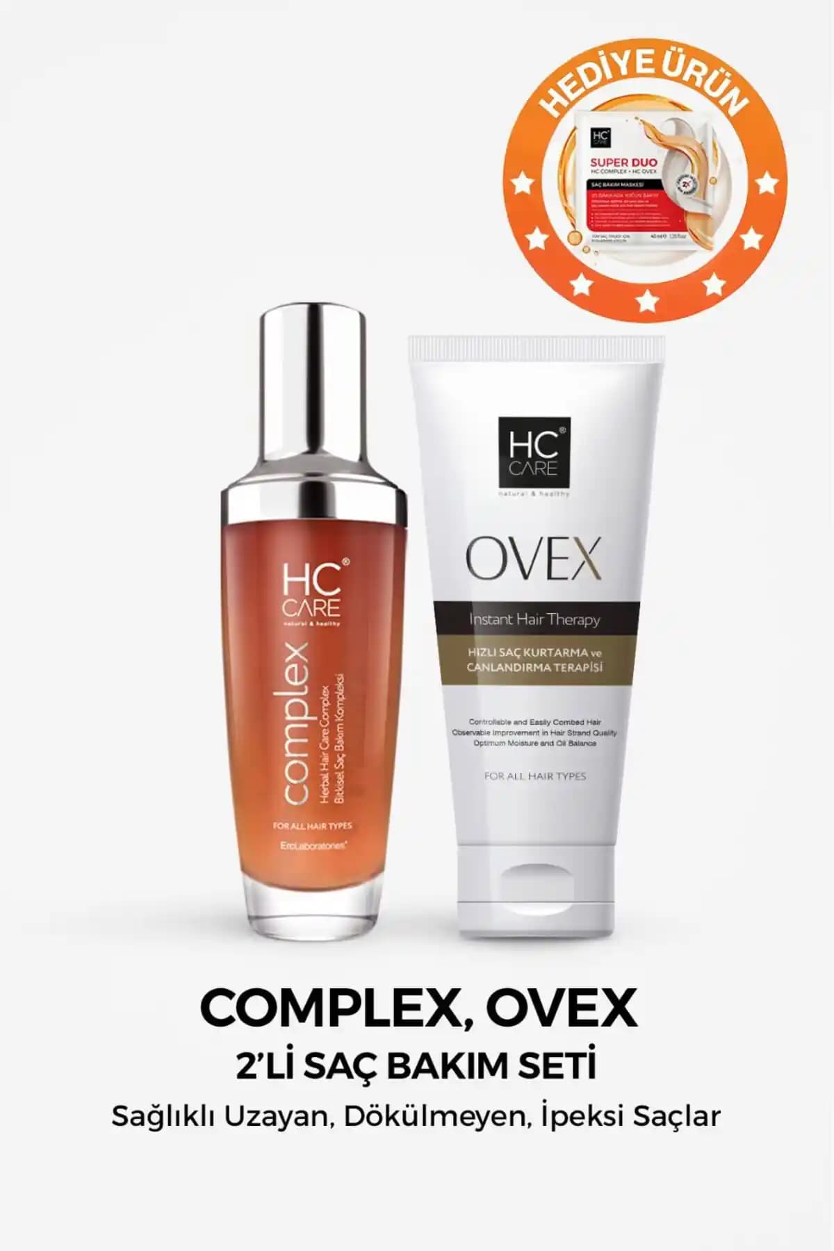 Saç Sağlığını Destekleyen Doğal ve Etkili Bakım Seti HC Care Complex ve Ovex