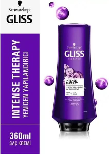 Schwarzkopf Gliss Intense Therapy OmegaPlex Onarıcı Saç Kremi ile Derinlemesine Saç Bakımı ve Güçlendirme