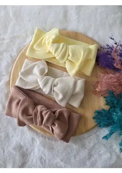 Seher Bebe Butik Kız Bebek Ribana Bandana Seti 3'lü Pratik ve Şık Aksesuarlar