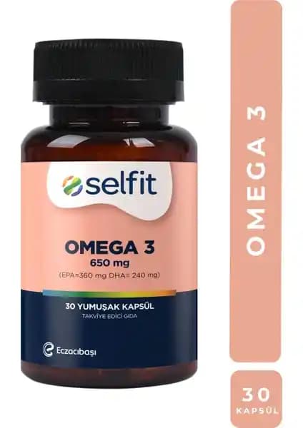 Selfit Omega 3 650 mg: Yetişkinler İçin Kalp ve Beyin Sağlığını Destekleyen Takviye