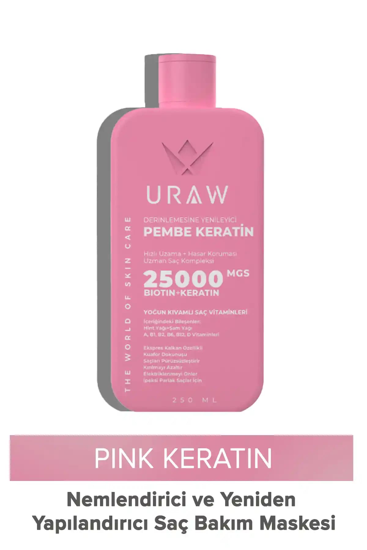 Uraw Pink Keratin Saç Maskesi: Derinlemesine Onarım ve Canlandırıcı Bakım Ürünü