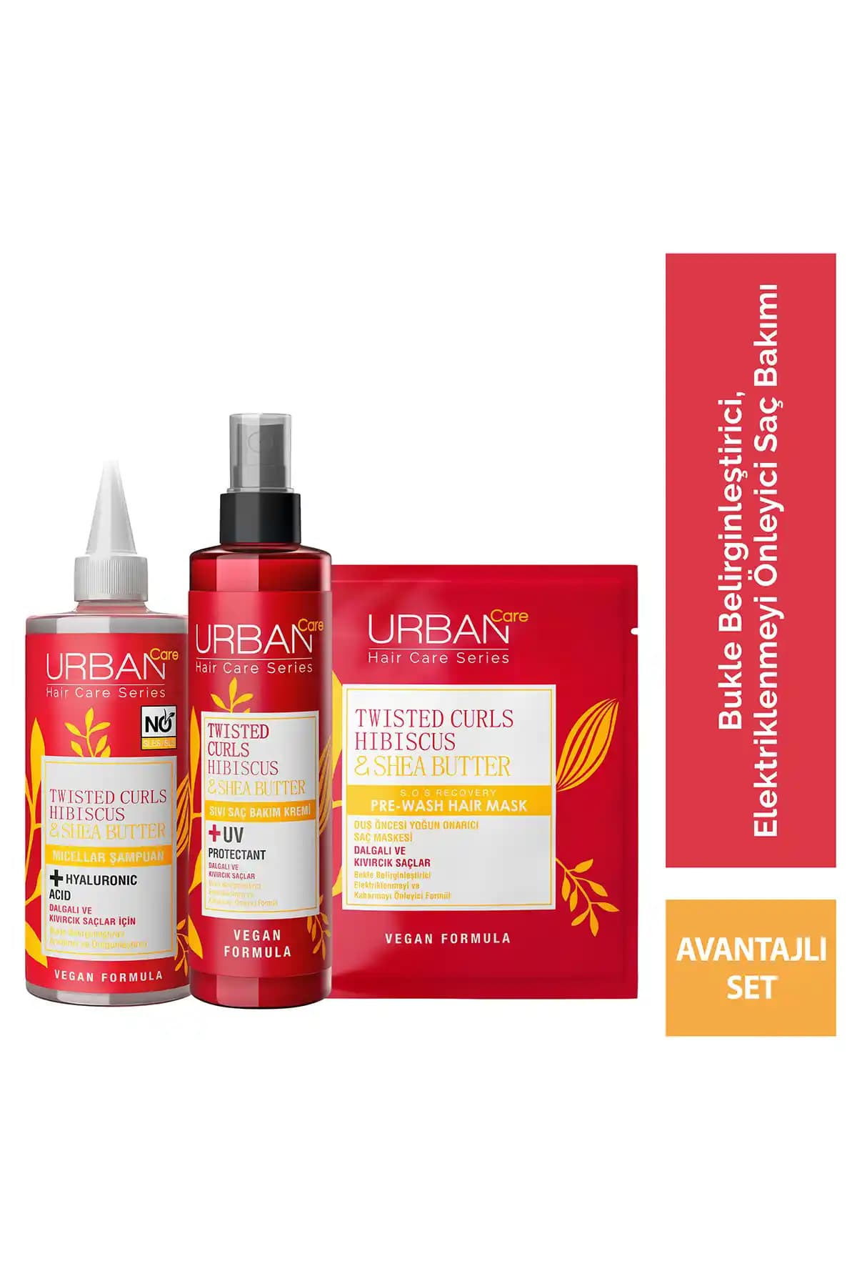 Urban Care Hibiscus ve Shea Butter Kıvırcık ve Dalgalı Saçlar İçin Şampuan ve Maske Seti