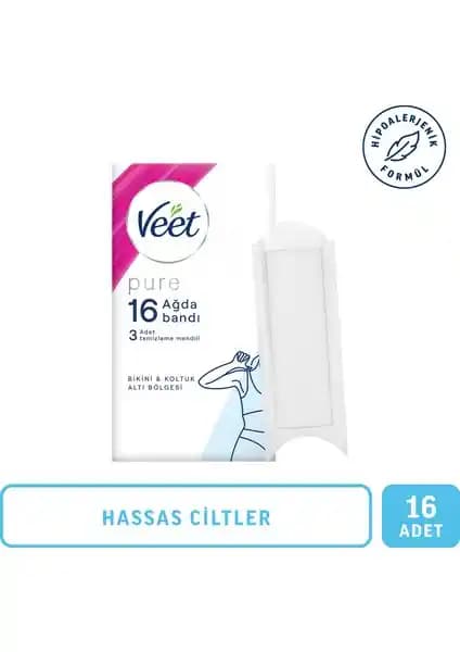 Veet Pure Hipoalerjenik Sir Ağda Bandı Hassas Ciltler İçin Güvenilir ve Etkili Tüy Alma Çözümü