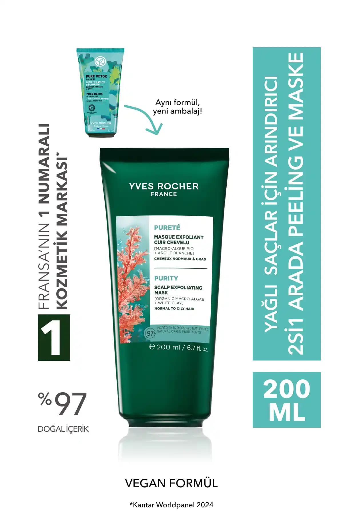 Yves Rocher Arındırıcı 2si1 Arada Peeling ve Maske: Yağlı Saçlar İçin Doğal ve Etkili Çözüm