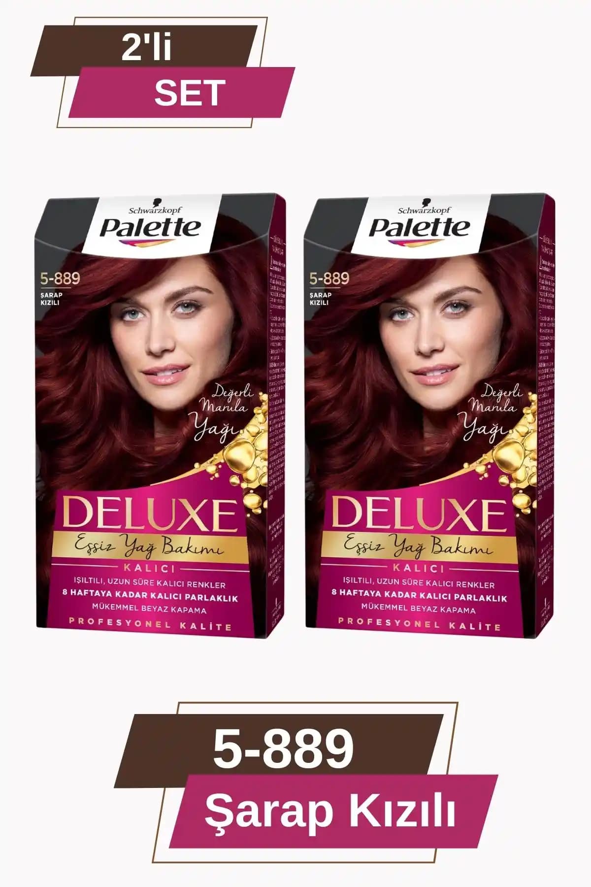Palette Deluxe 5-889 ve Palette Göz Alıcı Renkler 4 88 Koyu Kızıl Saç Boyası Karşılaştırması