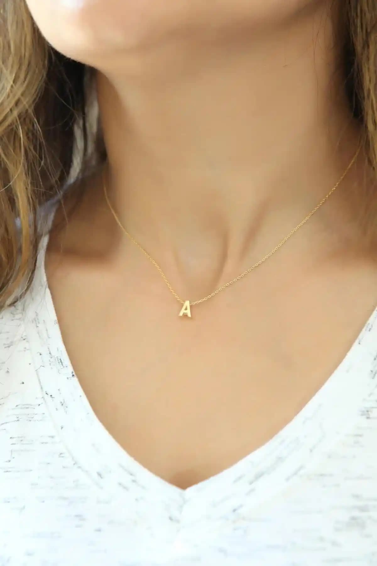 Azuris Silver 925 Ayar Gümüş Üç Boyutlu A Harfli Kolye Şık ve Dayanıklı Tasarım