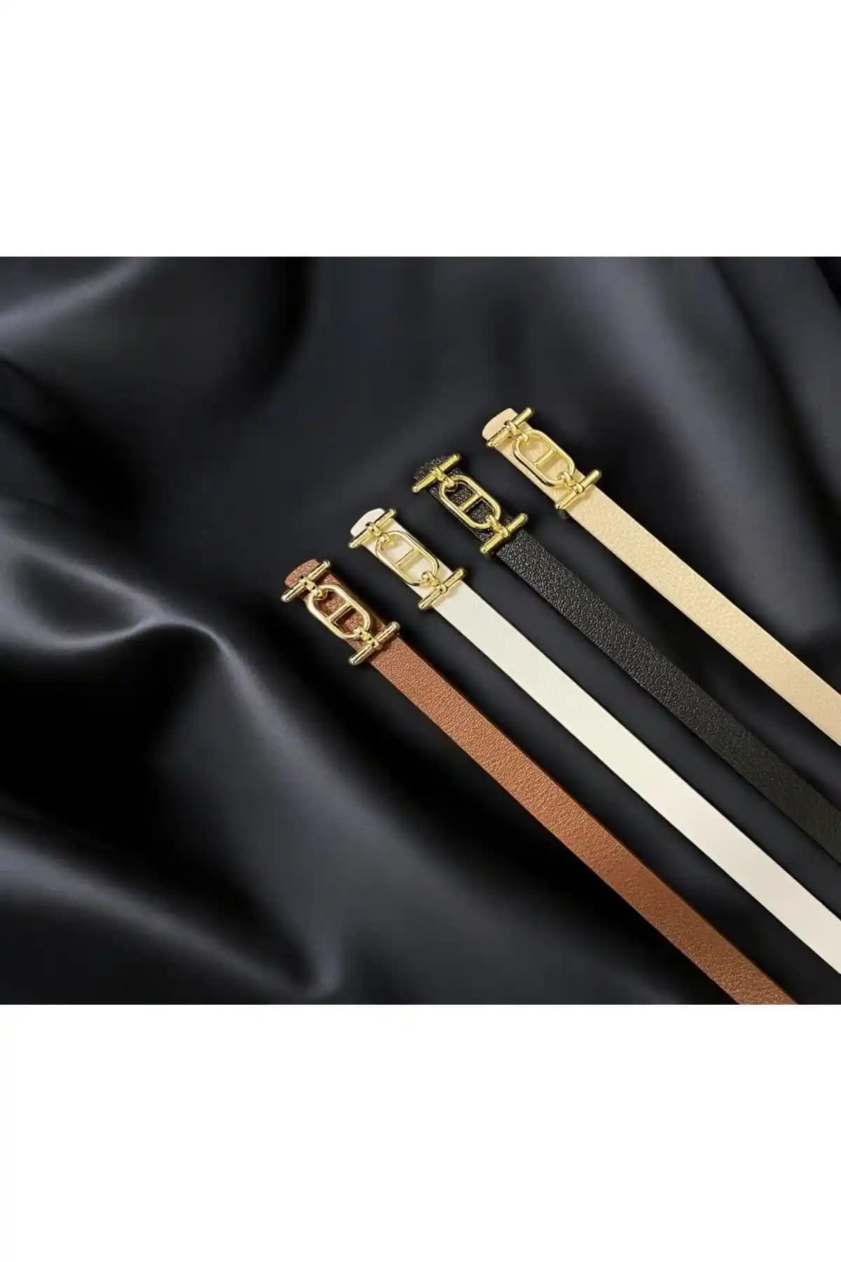 Dolce 4'lü Flaş Kemer Seti Çok Renkli Suni Deri Şıklık ve Fonksiyonellik Sunar