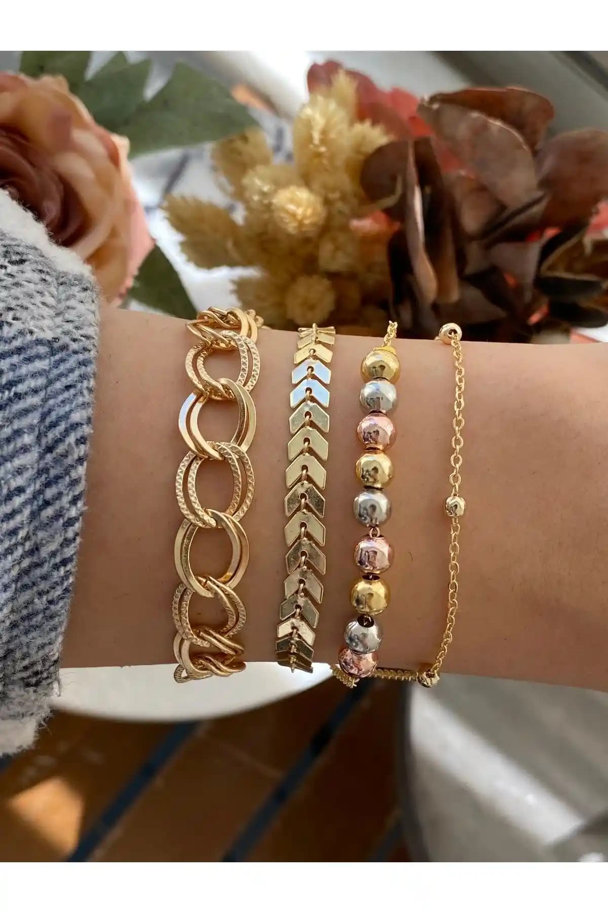 Jenny Daphne Kadınlar İçin Şık ve Dayanıklı Boncuk Bileklik Seti