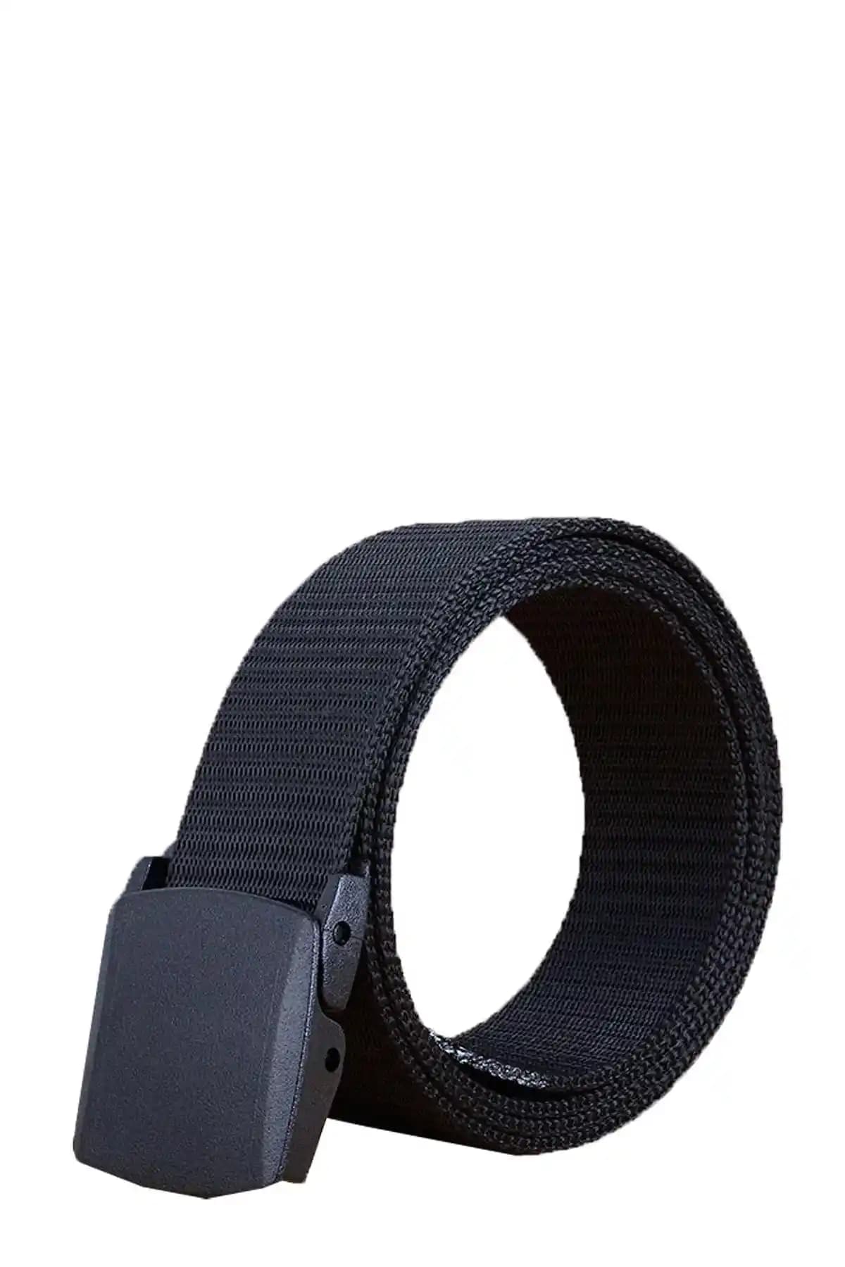 Kemer Dünyası Anti Alerjik Plastik Tokalı Taktikal Siyah Bez Kemer Detayları