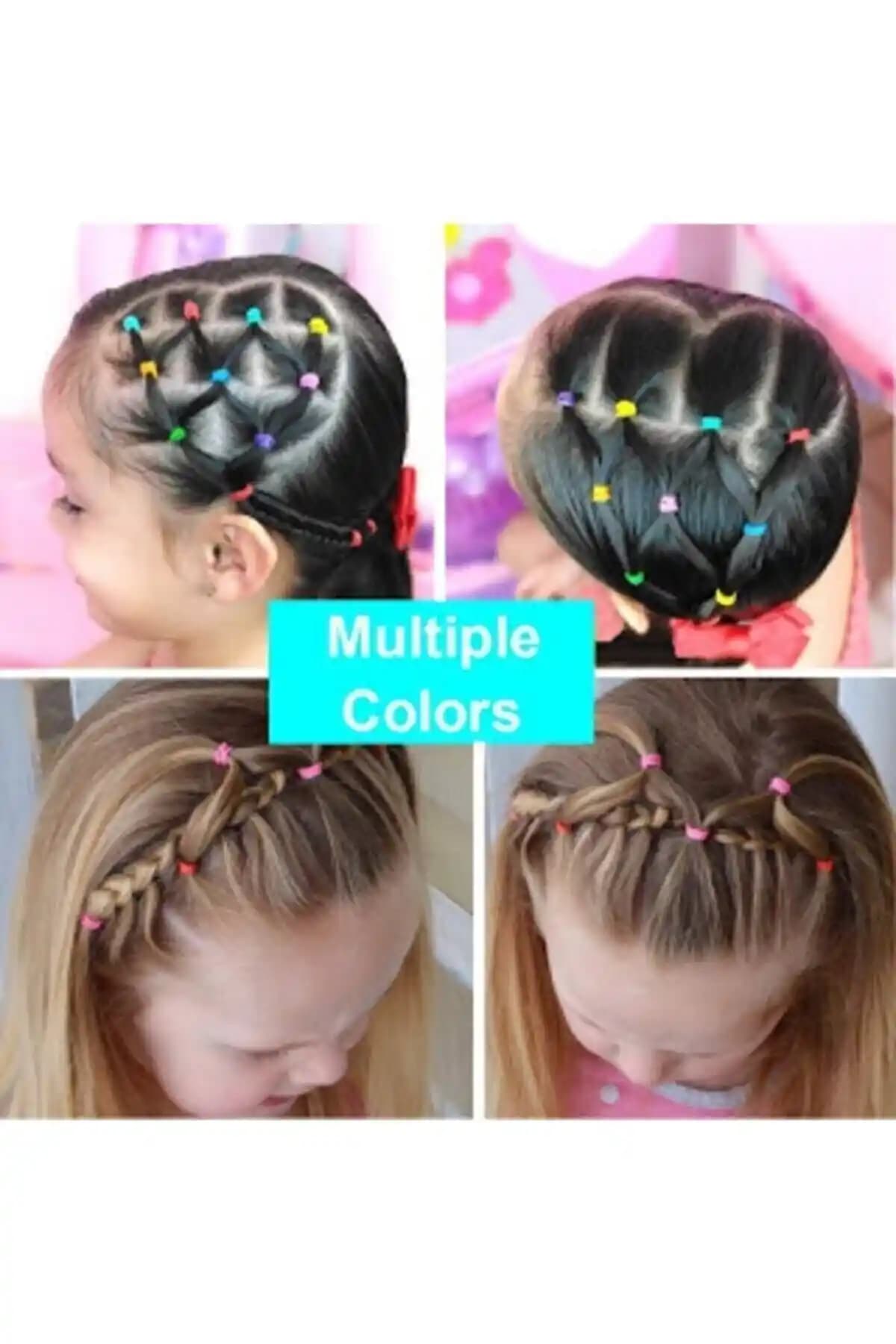 Çocuklar İçin Pratik ve Güvenli Silikon Saç Tokaları 800 Adetlik Paket