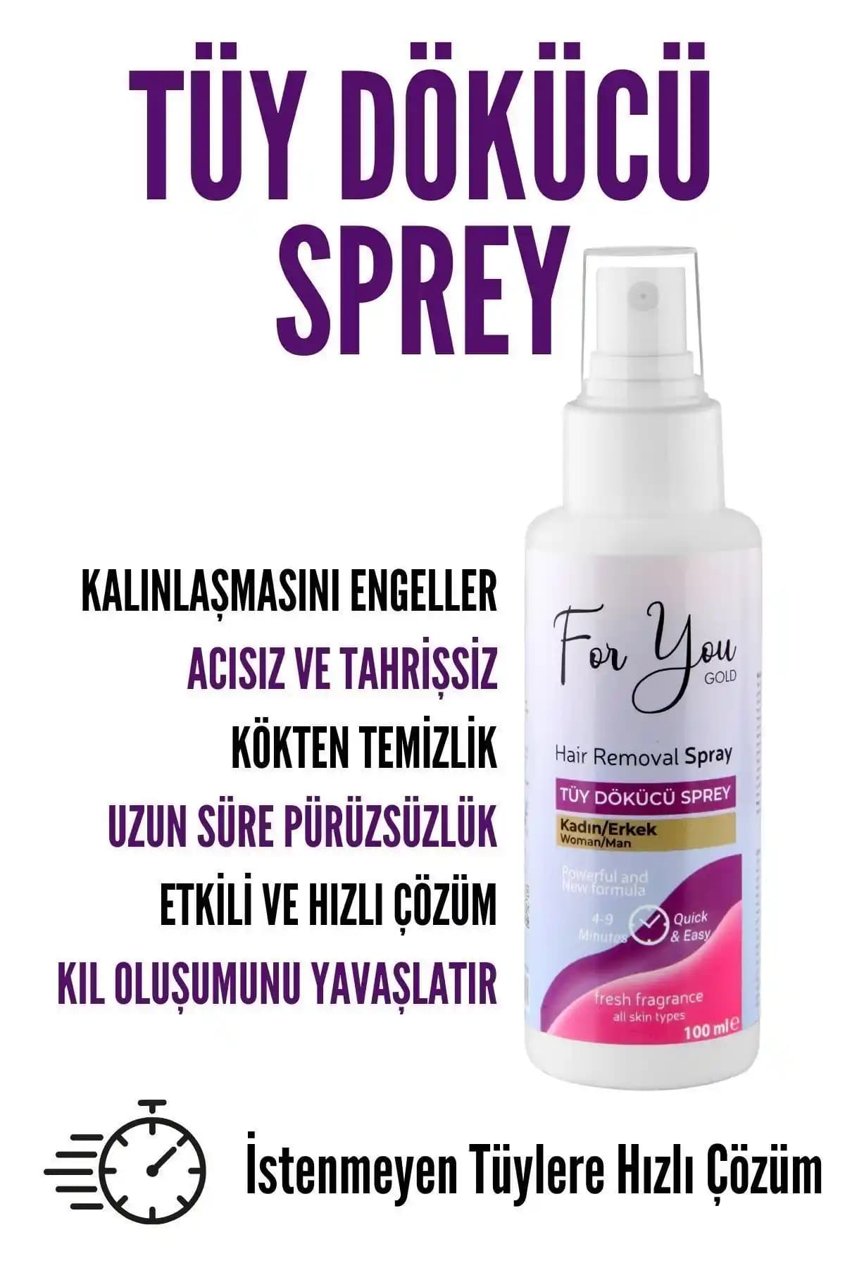 For You Gold Unisex Tüy Dökücü Krem Sprey: Ağrısız ve Pratik Kullanım