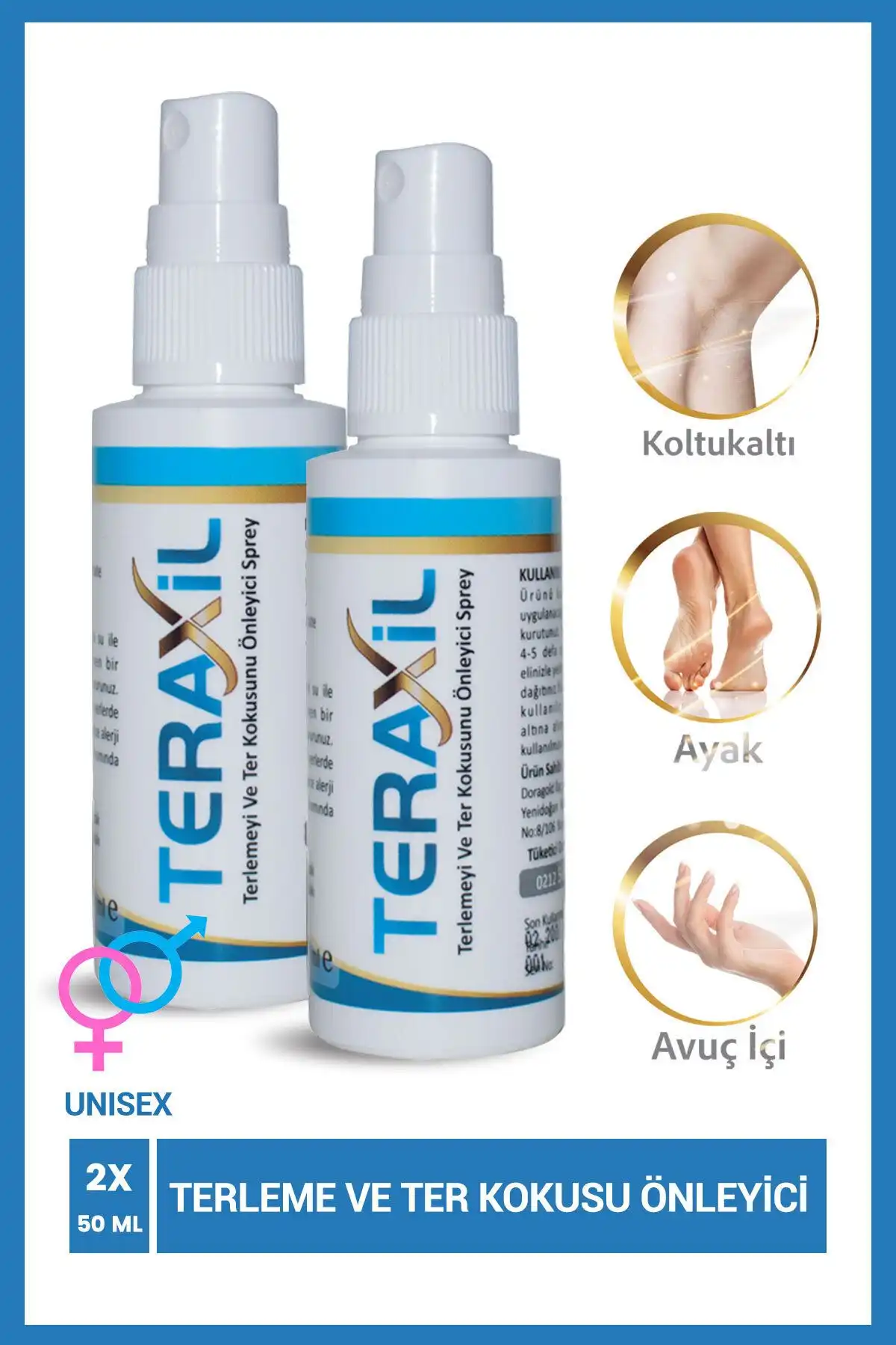 Teraxil: El, Ayak ve Koltuk Altı için Etkili Terleme ve Koku Önleyici Deodorant