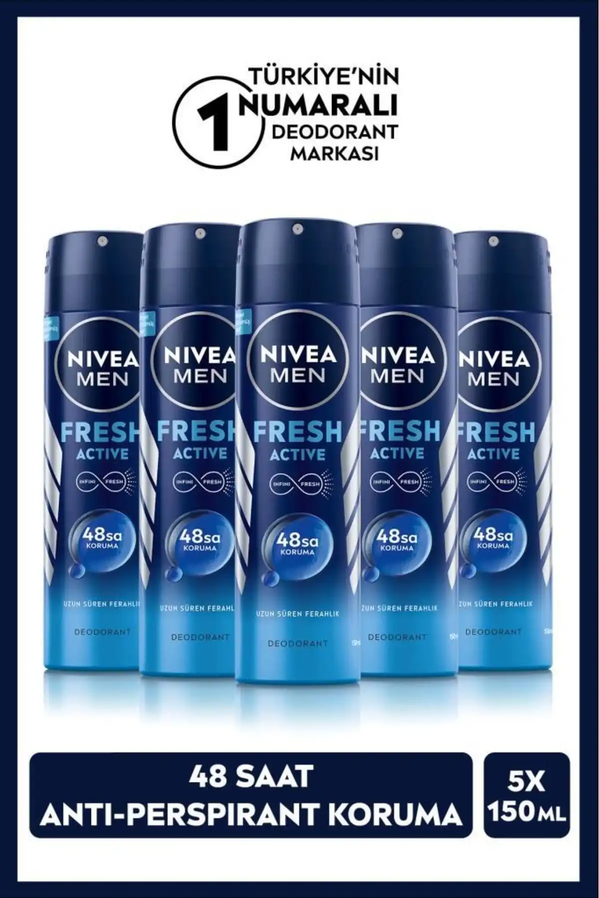 NIVEA Men Erkek Sprey Deodorant Fresh Active: Uzun Süreli Ferahlık ve Koruma