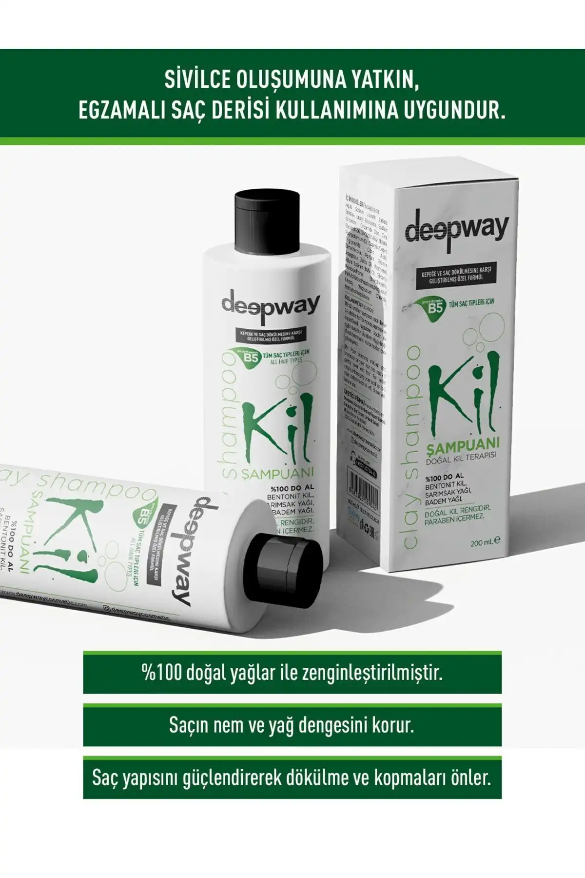 Deepway Kil Şampuanı: Saç Dökülmesi, Egzama ve Sivilce İçin Etkili Çözüm